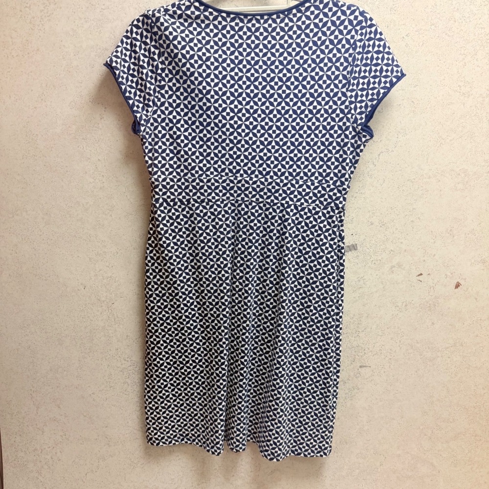 Boden 8P Women Dark Navy Blue White Geometric Preppy Soft Jersey Nautical Dress - Picture 9 of 9